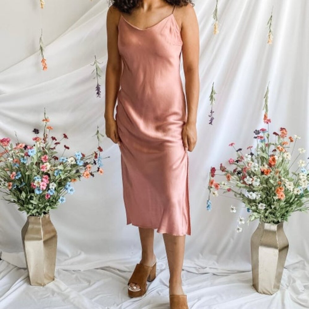 LA Made Silky Chemise Dress NWT